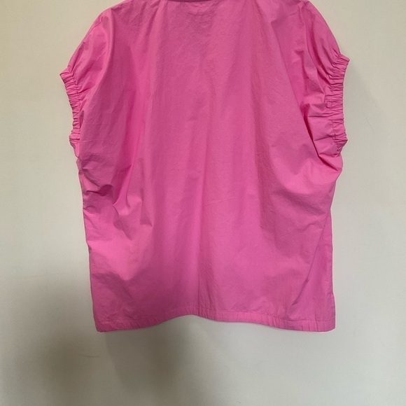 Frances Valentine Pink Cotton V-Neck Short Sleeve Top Size M/L - Picture 3 of 8